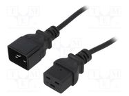 Cable; 3x1mm2; IEC C19 female,IEC C20 male; PVC; 1.8m; black; 16A 