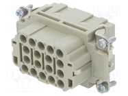 Connector: HDC; contact insert; female; EPIC H-EE; PIN: 18; 18+PE LAPP