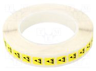 Self-adhesive label; ESD; 12x12mm; 1000pcs; reel; yellow-black STATICTEC