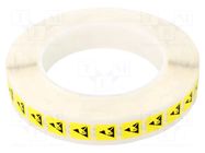 Self-adhesive label; ESD; 12x12mm; 1000pcs; reel; black,yellow STATICTEC