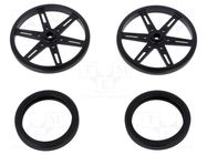 Wheel; black; push-in,screw; Ø: 70mm; Shaft dia: 5.8mm; W: 8mm; 2pcs. POLOLU