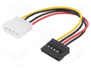 Cable: mains SATA; Molex male,SATA female; 0.15m AKYGA