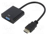 Converter; D-Sub 15pin HD socket,HDMI plug; 0.15m; black AKYGA