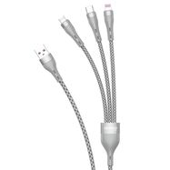 Dudao 3in1 USB cable - Lightning / microUSB / USB Type C 65W 1.2m gray (L20X), Dudao