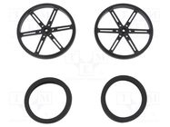 Wheel; black; push-in,screw; Ø: 90mm; Shaft dia: 5.8mm; W: 10mm POLOLU