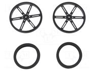 Wheel; black; push-in,screw; Ø: 90mm; Shaft dia: 5.8mm; W: 10mm POLOLU