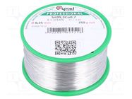 Tin; lead free; Sn99,3Cu0,7; 0.25mm; 250g; reel; 227°C; 3% 