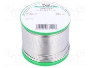 Tin; lead free; Sn99,3Cu0,7; 1.5mm; 500g; reel; 227°C; 3%; Flux: SW32 CYNEL