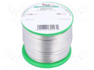 Tin; lead free; Sn99,3Cu0,7; 2mm; 500g; reel; Flux: CF48,No Clean CYNEL