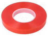 Tape: fixing; W: 19mm; L: 50m; Thk: 0.22mm; modified acryl; red 