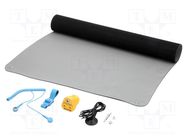 Protective bench kit; ESD; L: 0.9m; W: 0.6m; Thk: 2mm; grey (bright) STATICTEC