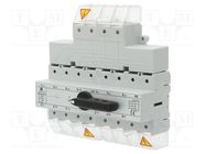 Switch: mains-generator; Stabl.pos: 3; 125A; I-0-II; Poles: 3+N SPAMEL