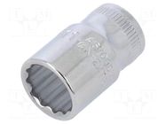 Socket; 12-angles,socket spanner; 11mm; 1/4"; tool steel BAHCO