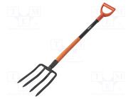 Digging fork; garden; L: 1200mm; W: 180mm; Handle mat: metal YATO