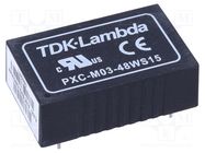 Converter: DC/DC; 3W; Uin: 18÷75V; Uout: 15VDC; Iout: 200mA; DIP24 TDK-LAMBDA