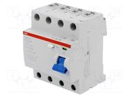 RCD breaker; Inom: 40A; Ires: 100mA; Max surge current: 5000A; IP20 ABB