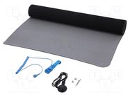 Protective bench kit; ESD; L: 0.9m; W: 0.6m; Thk: 2mm; grey (bright) STATICTEC