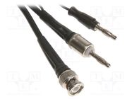 Test lead; BNC plug,banana plug 4mm x2; Len: 1m; black PEAKTECH