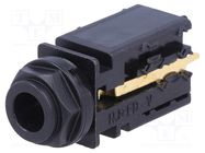 Connector: Jack 6,3mm; socket; female; mono; ways: 2; straight; THT NEUTRIK