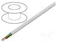 Wire; H05VV-F,OWY; 3G0.75mm2; round; stranded; Cu; PVC; white; 100m MANEX