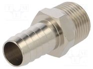 Push-in fitting; connector pipe; nickel plated brass; 12mm PNEUMAT