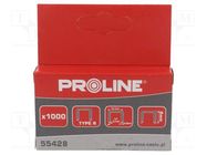 Staples; Width: 12.7mm; L: 8mm; 1000pcs. PROLINE