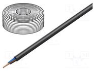 Wire; H07RN-F,TITANEX®; 2x6mm2; round; stranded; Cu; rubber; black HELUKABEL