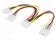 Cable: mains; Molex male,Molex female x3; 0.15m AKYGA