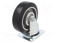 Transport wheel; Ø: 125mm; W: 40mm; H: 156mm; torsional; 150kg; steel RADER