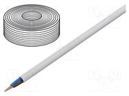 Wire; YDY; 2x4mm2; round; wire; Cu; PVC; white; 450V,750V; 100m 