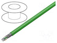 Wire: data transmission; HELUKAT® 600S,SF/FTP; 4x2x24AWG; green HELUKABEL