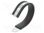 Fixing clamp; ØBundle : 70mm; W: 25mm; steel; Cover material: EPDM MPC INDUSTRIES