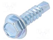 Screw; for metal; with flange; 3.9x16; Head: hexagonal; 5.5mm; zinc BOSSARD