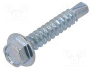 Screw; for metal; with flange; 3.9x22; Head: hexagonal; 5.5mm; zinc BOSSARD