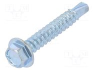 Screw; for metal; with flange; 3.9x25; Head: hexagonal; 5.5mm; zinc BOSSARD