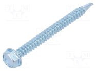 Screw; for metal; with flange; 4.2x45; Head: hexagonal; 7mm; zinc BOSSARD