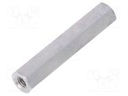 Screwed spacer sleeve; 30mm; Int.thread: M3; hexagonal; aluminium DREMEC