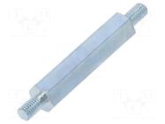 Screwed spacer sleeve; 25mm; Ext.thread: M3; hexagonal; steel DREMEC