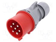 Connector: AC supply 3-phase; plug; male; 32A; 400VAC; IEC 60309 PCE