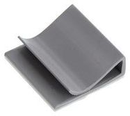 CABLE CLIP, FLAT, ADHESIVE, PVC, GREY, 10.54MM X 26.97MM X 25.4MM