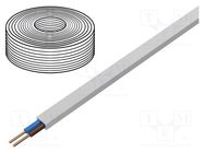 Wire; YDY; 2x2.5mm2; flat; wire; Cu; PVC; white; 450V,750V; 100m 