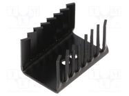 Heatsink: moulded; U; TO220; black; L: 22mm; W: 28mm; H: 38mm; 9.9K/W ALUTRONIC