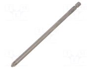 Screwdriver bit; Pozidriv®; PZ2; 1/4"; Overall len: 150mm WIHA