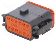 Connector: wire-wire; terminals, size 16; plug; female; DT; PIN: 12 DEUTSCH