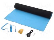 Mat: table set; ESD; L: 1.2m; W: 0.6m; Thk: 2mm; blue (bright) STATICTEC