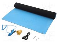 Protective bench kit; ESD; L: 0.9m; W: 0.6m; Thk: 2mm; blue (bright) STATICTEC