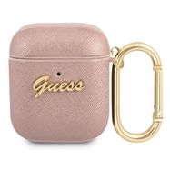 Guess GUA2SASMP AirPods cover pink/pink Saffiano Script Metal Collection, Guess