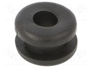 Grommet; Ømount.hole: 10mm; Øhole: 6mm; PVC; black; -30÷60°C HELLERMANNTYTON