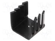 Heatsink: moulded; U; TO220; black; L: 19mm; W: 22mm; H: 19.2mm; 21K/W ALUTRONIC