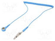 Connection cable; ESD,coiled; Features: resistor 1MΩ; blue; 1.8m STATICTEC